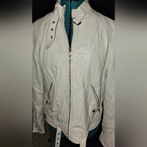 White leather jacket vintage 80s